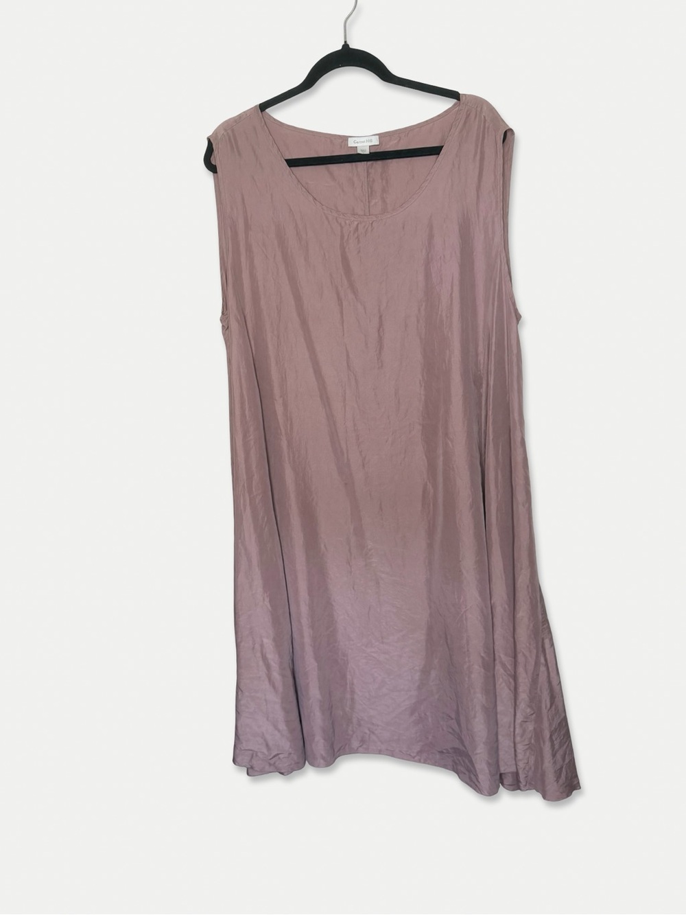 Garnet Hill 100% Silk Dusty Rose Sleeveless Midi Dress Large